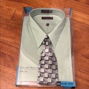 Covington Light Green Men's Dress Shirt with Geometric Tie